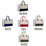 Customized Embroidered Name Tote Bag 100% Cotton Canvas and a Chic Personalized Tote Bag, Beach Bag, Market Bag, Bridesmaid Bag - Red - Aaria Tees Aaria Tees