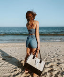 Personalized Cotton Canvas Beach Tote Bag Monogram Tote Bag Initial Canvas Tote Bridesmaid Gift Tote Custom Beach Bag Gift for Her A-Z - Aaria Tees Aaria Tees