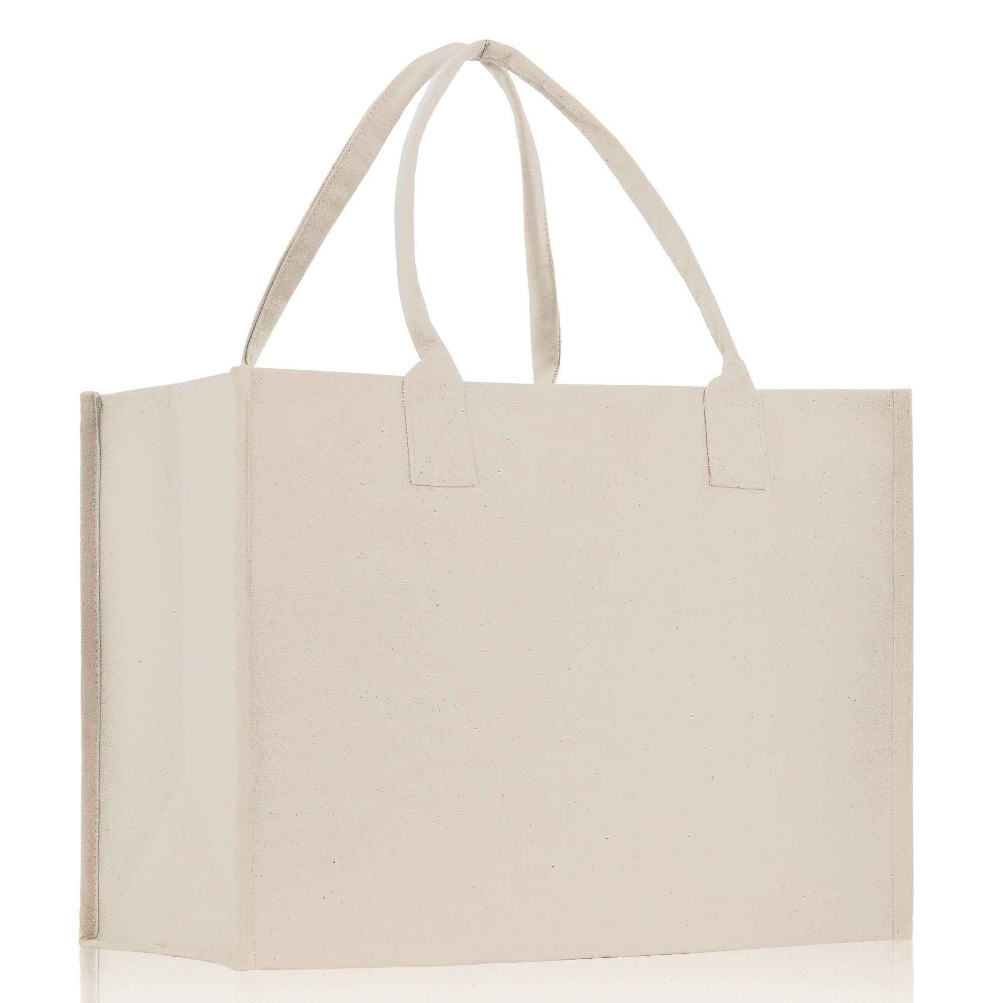 Minimalist Customized Embroidered Name Tote Bag 100% Cotton Canvas and a Chic Personalized Tote , Beach Bag, Market Bag, Bridesmaid -Natural - Aaria Tees Aaria Tees