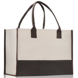 Customized Embroidered Name Tote Bag 100% Cotton Canvas and a Chic Personalized Tote Bag, Beach Bag, Market Bag, Bridesmaid Bag - Brown - Aaria Tees Aaria Tees