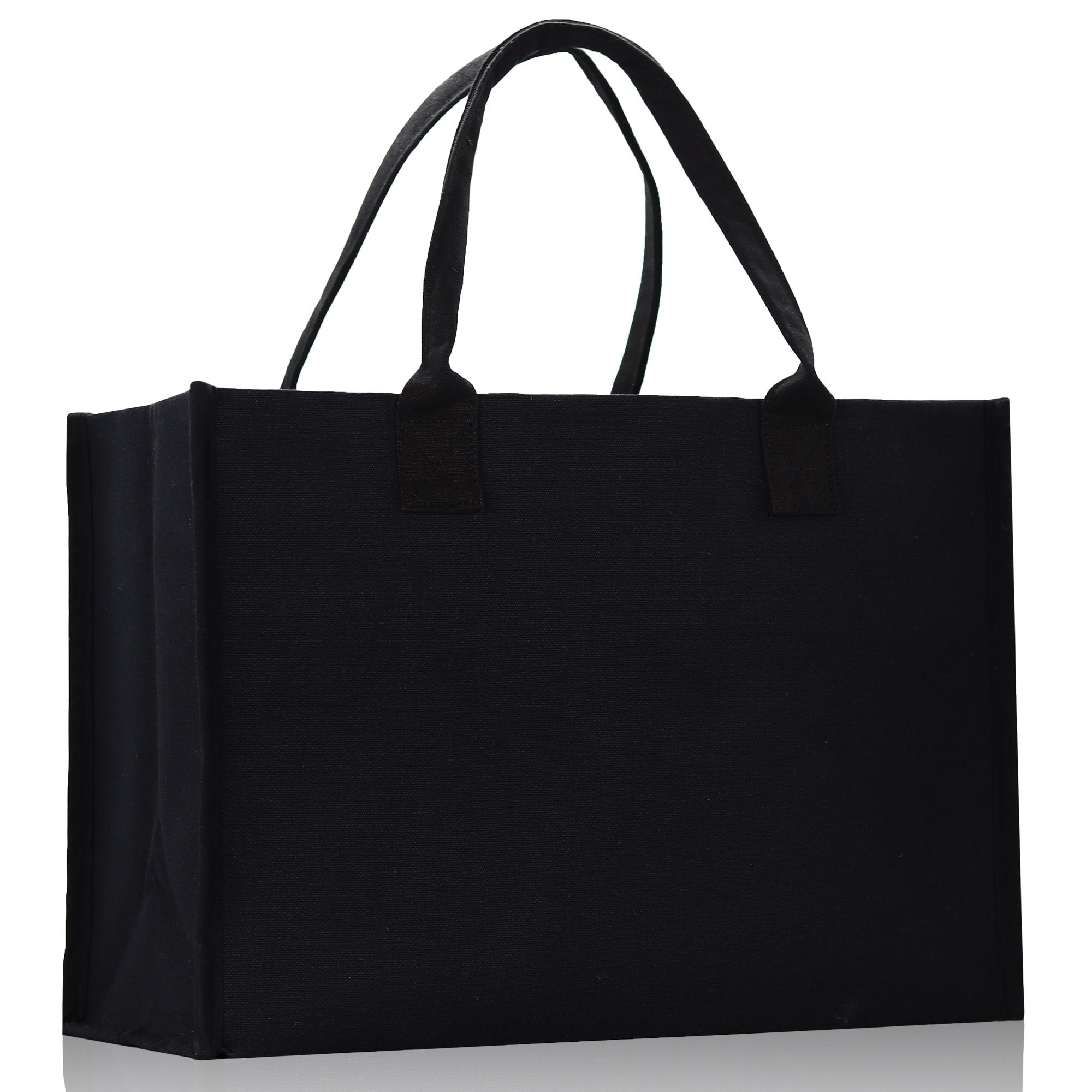 Customized Embroidered Name Tote Bag 100% Cotton Canvas and a Chic Personalized Tote Bag, Beach Bag, Market Bag, Bridesmaid Bag - Black - Aaria Tees Aaria Tees