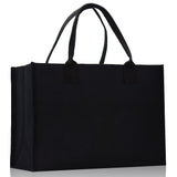 Customized Embroidered Name Tote Bag 100% Cotton Canvas and a Chic Personalized Tote Bag, Beach Bag, Market Bag, Bridesmaid Bag - Black - Aaria Tees Aaria Tees