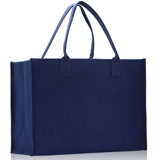 Customized Embroidered Name Tote Bag 100% Cotton Canvas and a Chic Personalized Tote Bag, Beach Bag, Market Bag, Bridesmaid Bag - Navy - Aaria Tees Aaria Tees