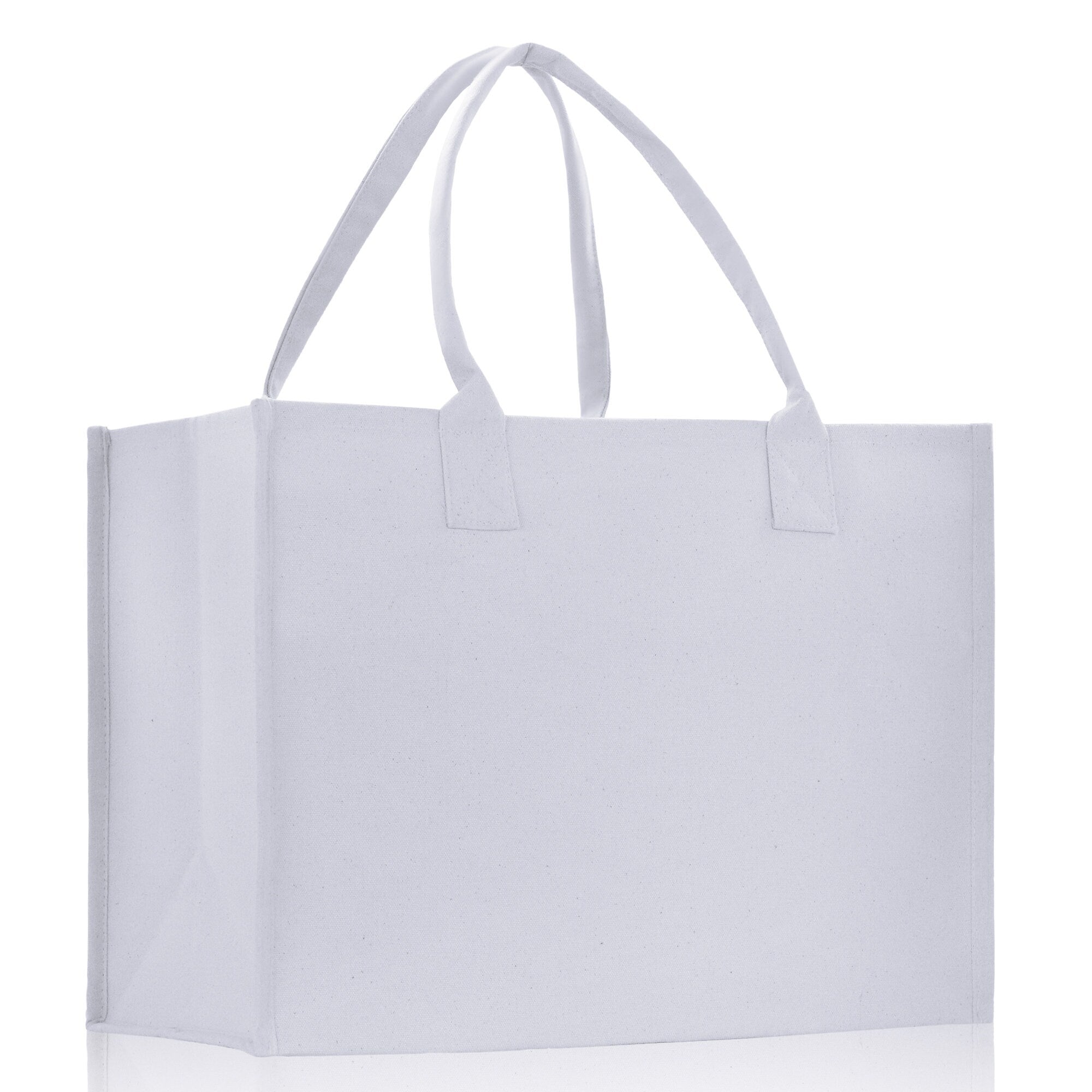 Customized Embroidered Name Tote Bag 100% Cotton Canvas and a Chic Personalized Tote Bag, Beach Bag, Market Bag, Bridesmaid Bag - White - Aaria Tees Aaria Tees