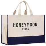 Honeymoon Vibes Beach Tote Bag XL - Oversized Chic Tote Bag with Zipper and Inner Pocket -Honeymooners Honeymoon Gifts Bridal Gift Newlyweds - Aaria Tees Aaria Tees