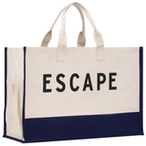Escape Beach Tote Bag XL - Oversized Chic Tote Bag with Zipper and Inner Pocket -Gift for Her -Vacation Tote Bag -Weekender Bag -Travel Tote - Aaria Tees Aaria Tees