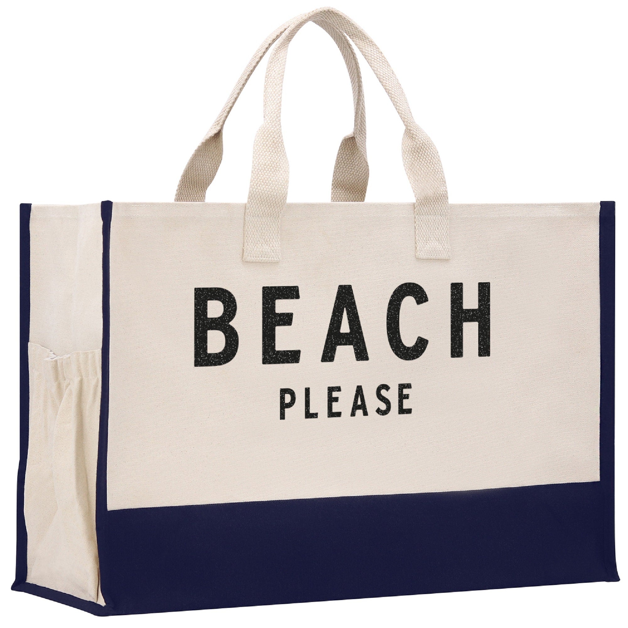 Beach Please Tote Bag XL - Oversized Chic Tote Bag with Zipper and Inner Pocket - Beach Bag for Women - Beach Tote - Gift for Her - Gift Bag - Aaria Tees Aaria Tees
