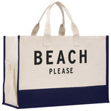 Beach Please Tote Bag XL - Oversized Chic Tote Bag with Zipper and Inner Pocket - Beach Bag for Women - Beach Tote - Gift for Her - Gift Bag - Aaria Tees Aaria Tees