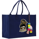 Mother's Day Tote Bag for Gift 100% Cotton Canvas Chic Tote Bag Cream, Black and Navy Color Options - Best Mom Ever - Blessed Mama - Mom - Aaria Tees Aaria Tees