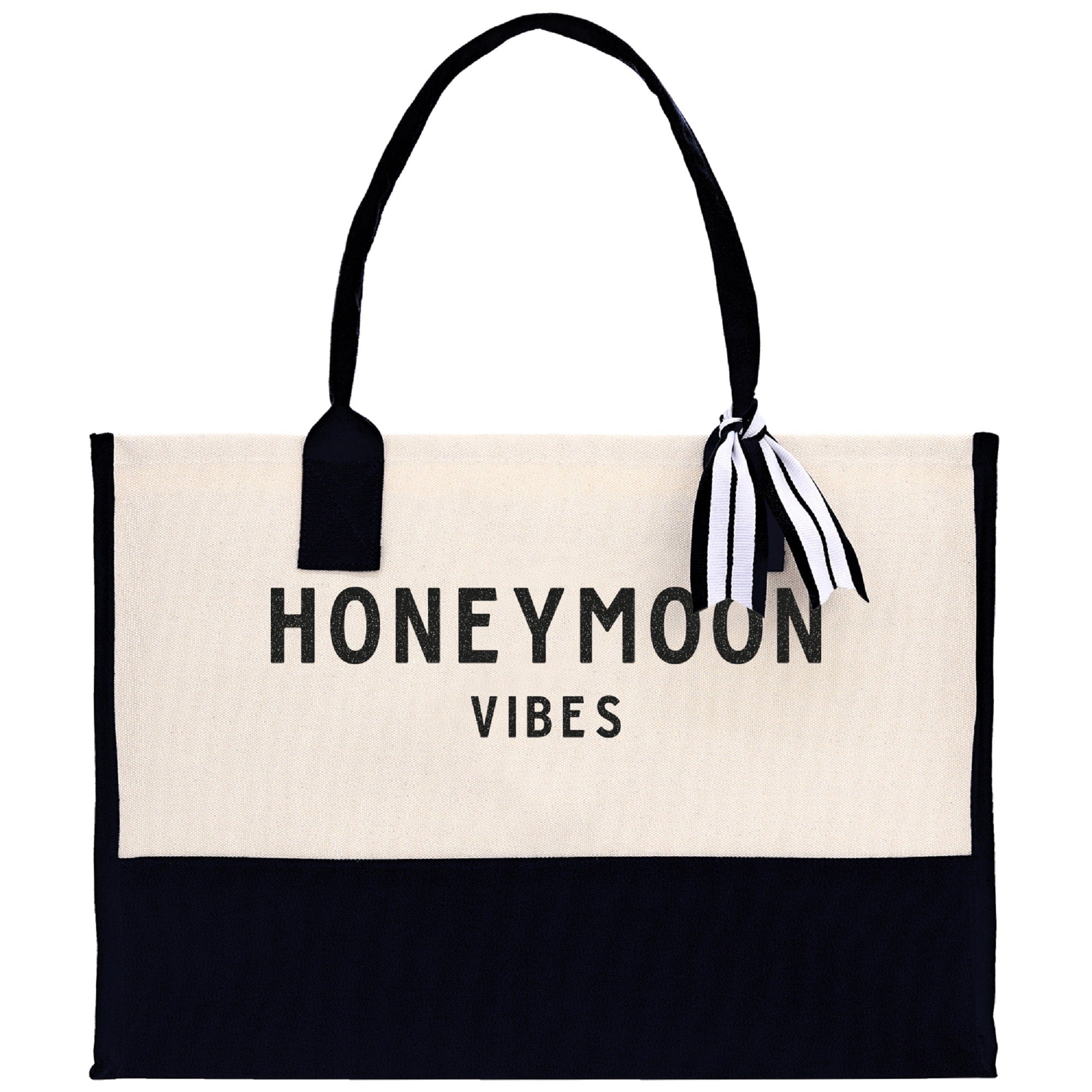 Honeymoon Vibes Beach Tote Bag - Large Chic Tote Bag - Gift for Her - Weekender Bag - Honeymooners Honeymoon Gifts Bridal Gift Newlyweds - Aaria Tees Aaria Tees