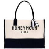 Honeymoon Vibes Beach Tote Bag - Large Chic Tote Bag - Gift for Her - Weekender Bag - Honeymooners Honeymoon Gifts Bridal Gift Newlyweds - Aaria Tees Aaria Tees