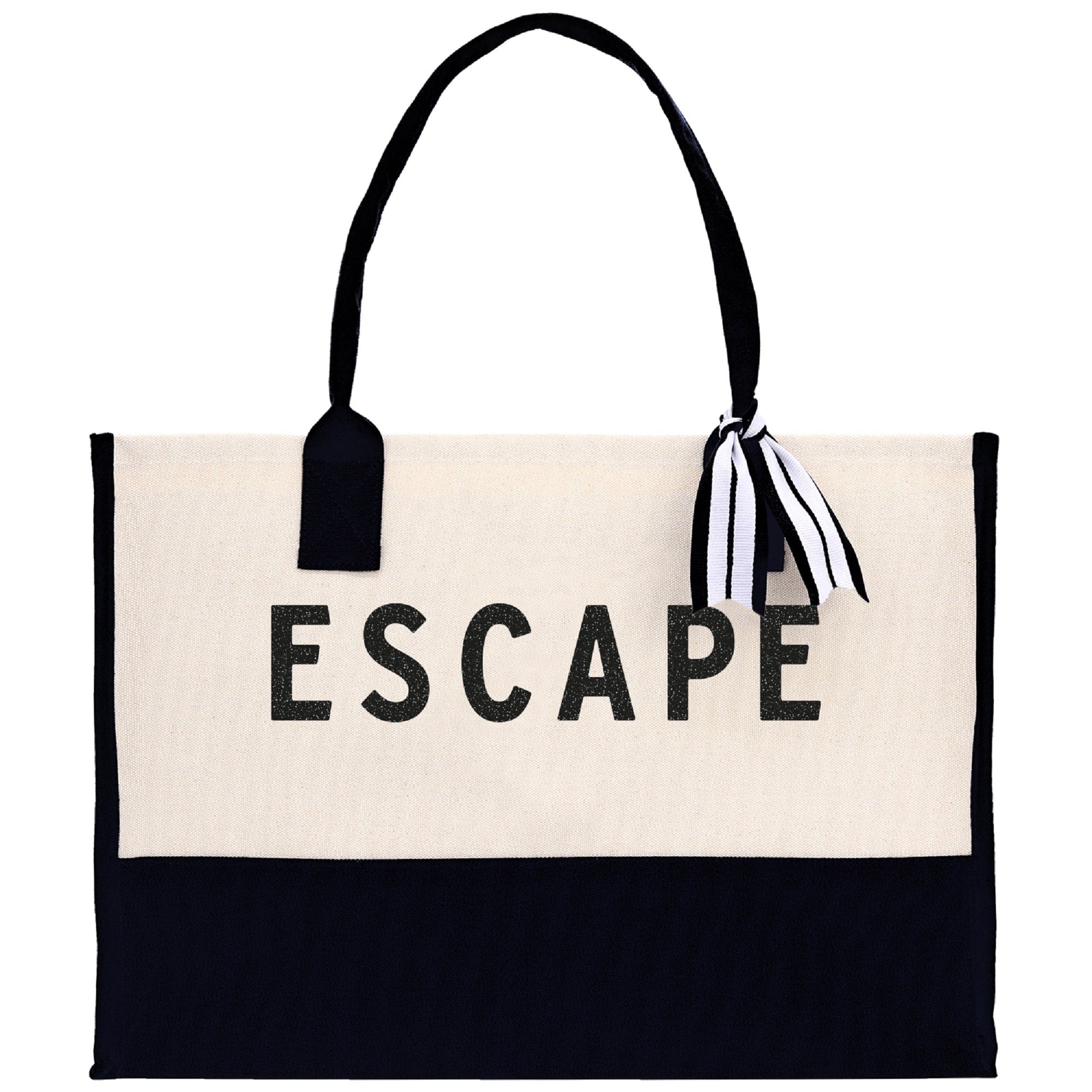 Escape Beach Tote Bag - Large Chic Tote Bag - Gift for Her - Weekender Bag - Weekend Tote - Girls Weekend Tote - Aaria Tees Aaria Tees