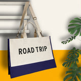 Road Trip Beach Tote Bag XL - Oversized Chic Tote Bag with Zipper and Inner Pockets - Gift for Her - Girls Weekend Tote - Weekender Bag - Aaria Tees Aaria Tees