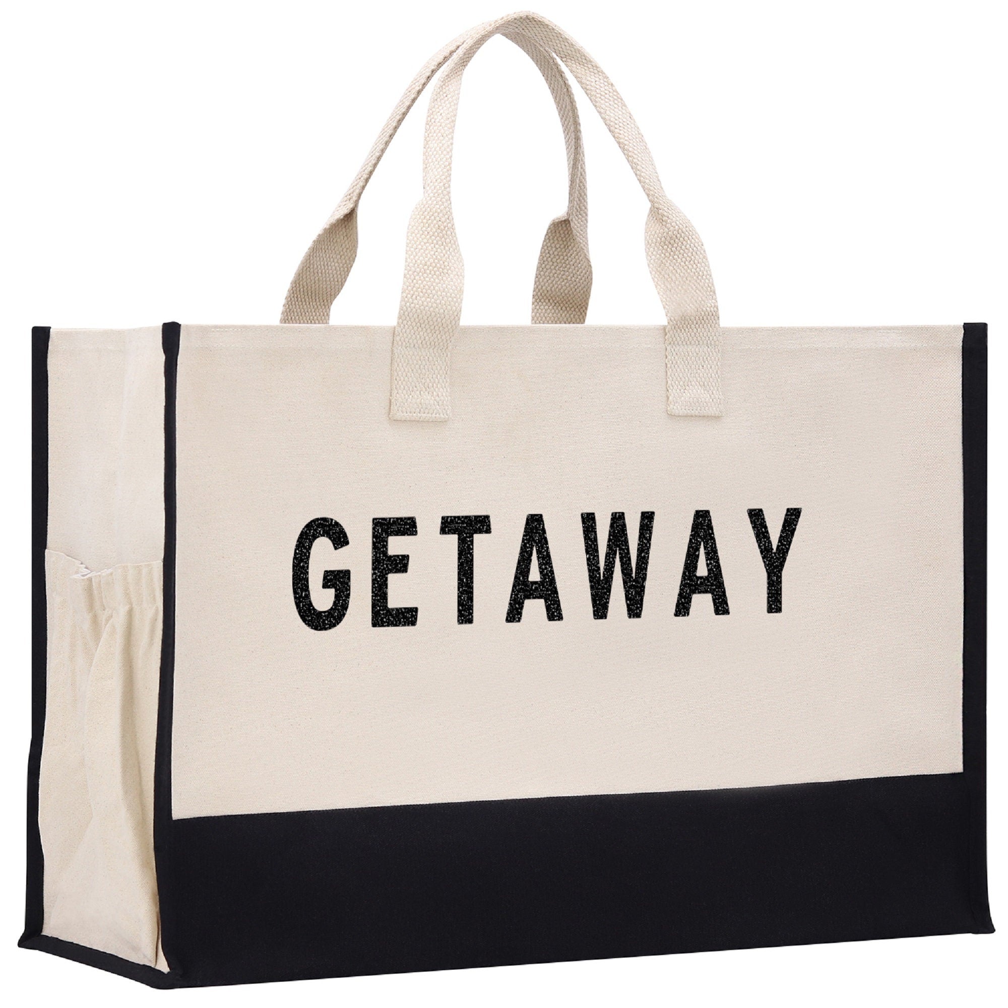 Getaway Beach Tote Bag XL - Oversized Chic Tote Bag with Zipper and Inner Pocket-Gift for Her -Vacation Tote Bag -Weekender Bag -Travel Tote - Aaria Tees Aaria Tees