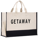 Getaway Beach Tote Bag XL - Oversized Chic Tote Bag with Zipper and Inner Pocket-Gift for Her -Vacation Tote Bag -Weekender Bag -Travel Tote - Aaria Tees Aaria Tees