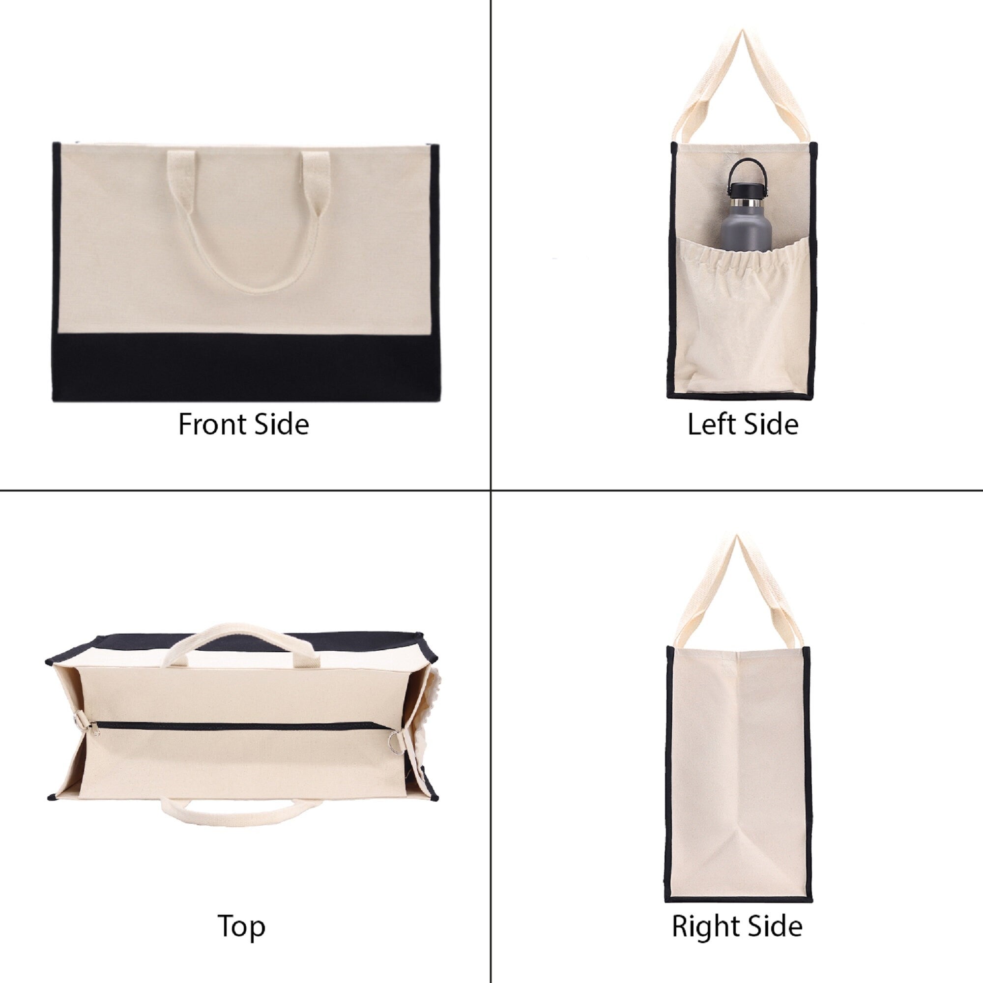 Escape Beach Tote Bag XL - Oversized Chic Tote Bag with Zipper and Inner Pocket -Gift for Her -Vacation Tote Bag -Weekender Bag -Travel Tote - Aaria Tees Aaria Tees