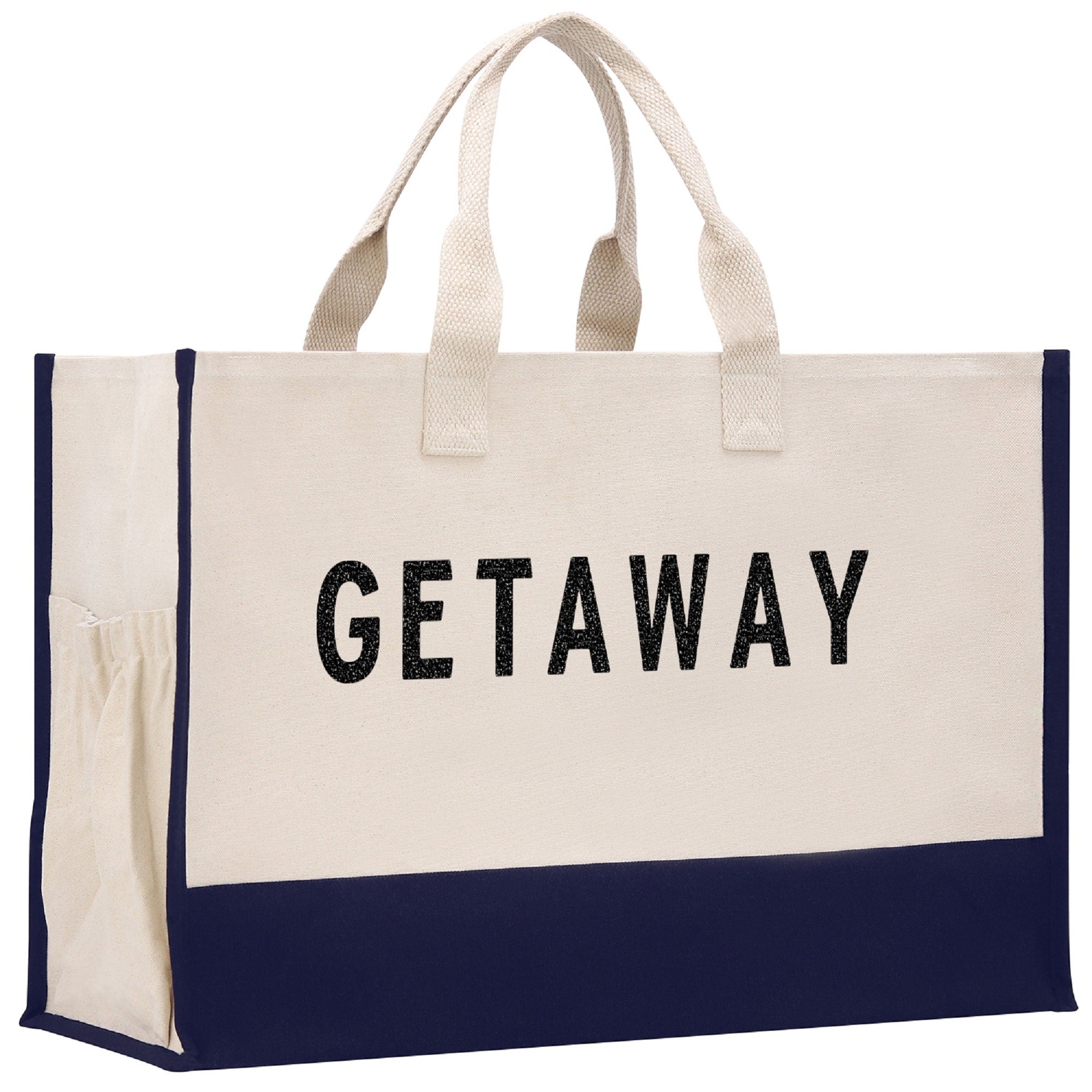 Getaway Beach Tote Bag XL - Oversized Chic Tote Bag with Zipper and Inner Pocket-Gift for Her -Vacation Tote Bag -Weekender Bag -Travel Tote - Aaria Tees Aaria Tees