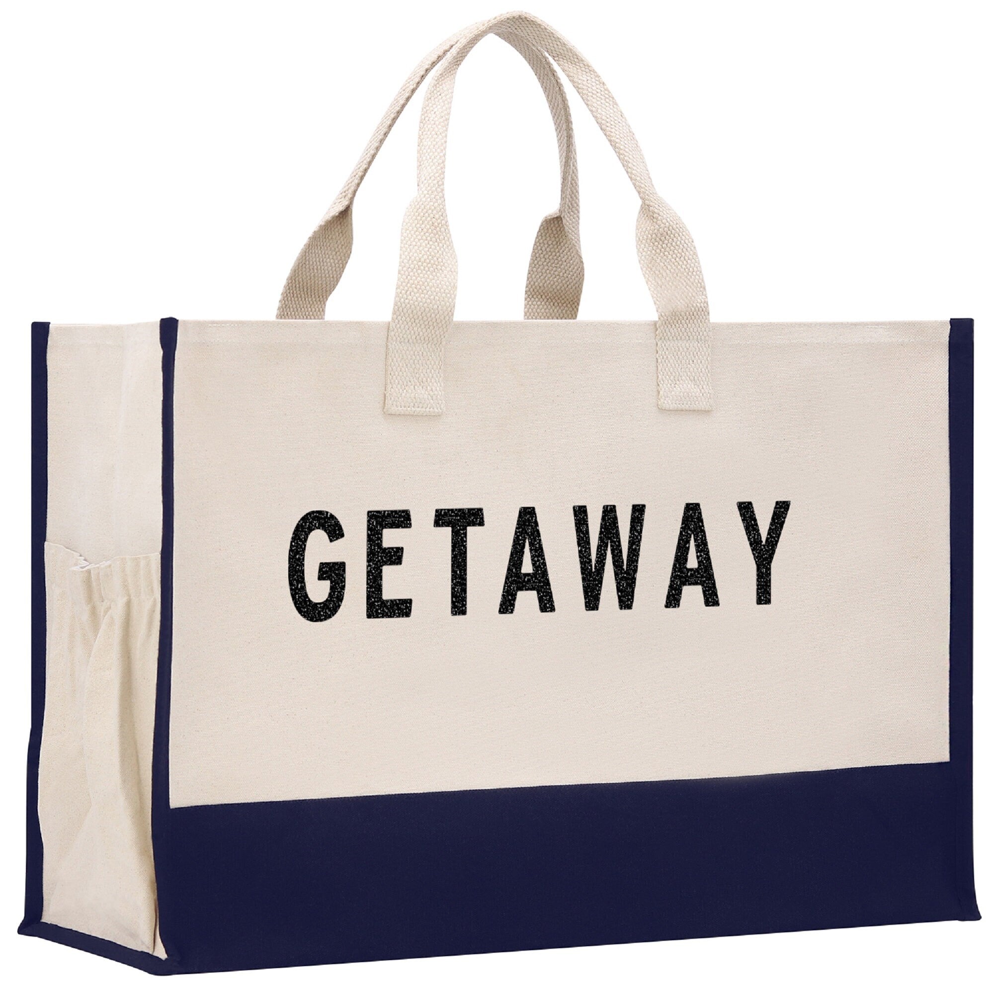 Getaway Beach Tote Bag XL - Oversized Chic Tote Bag with Zipper and Inner Pocket-Gift for Her -Vacation Tote Bag -Weekender Bag -Travel Tote - Aaria Tees Aaria Tees