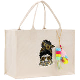 Mother's Day Tote Bag for Gift 100% Cotton Canvas Chic Tote Bag Cream, Black and Navy Color Options - Best Mom Ever - Blessed Mama - Mom - Aaria Tees Aaria Tees