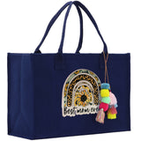Mother's Day Tote Bag for Gift 100% Cotton Canvas Chic Tote Bag Cream, Black and Navy Color Options - Best Mom Ever - Blessed Mama - Mom - Aaria Tees Aaria Tees