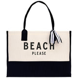 Beach Please Tote Bag - Large Chic Tote Bag - Gift for Her - Girls Weekend Tote - Weekender Bag - Weekend Tote - Beach Tote Bag - Aaria Tees Aaria Tees