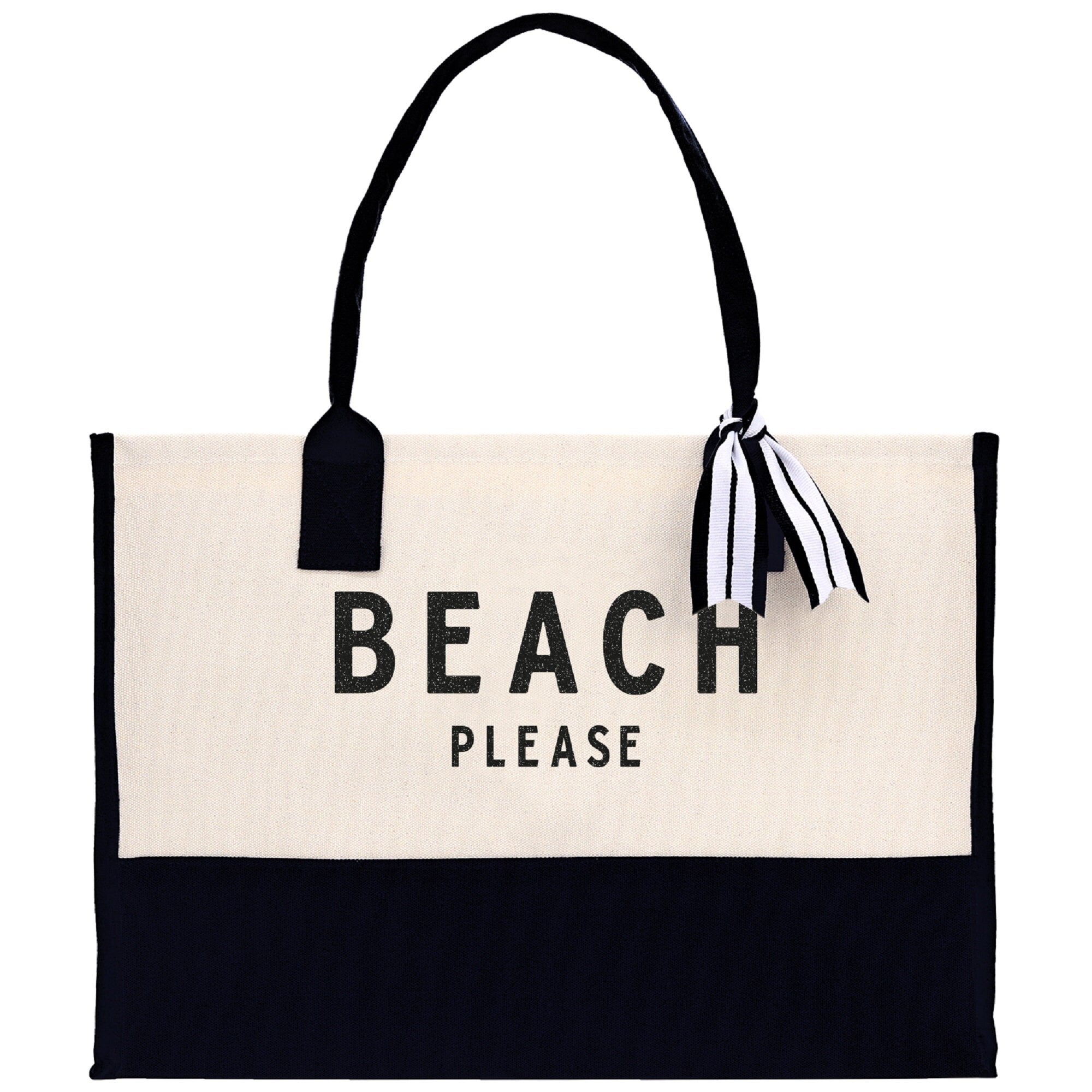 Beach Please Tote Bag - Large Chic Tote Bag - Gift for Her - Girls Weekend Tote - Weekender Bag - Weekend Tote - Beach Tote Bag - Aaria Tees Aaria Tees