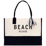 Beach Please Tote Bag - Large Chic Tote Bag - Gift for Her - Girls Weekend Tote - Weekender Bag - Weekend Tote - Beach Tote Bag - Aaria Tees Aaria Tees