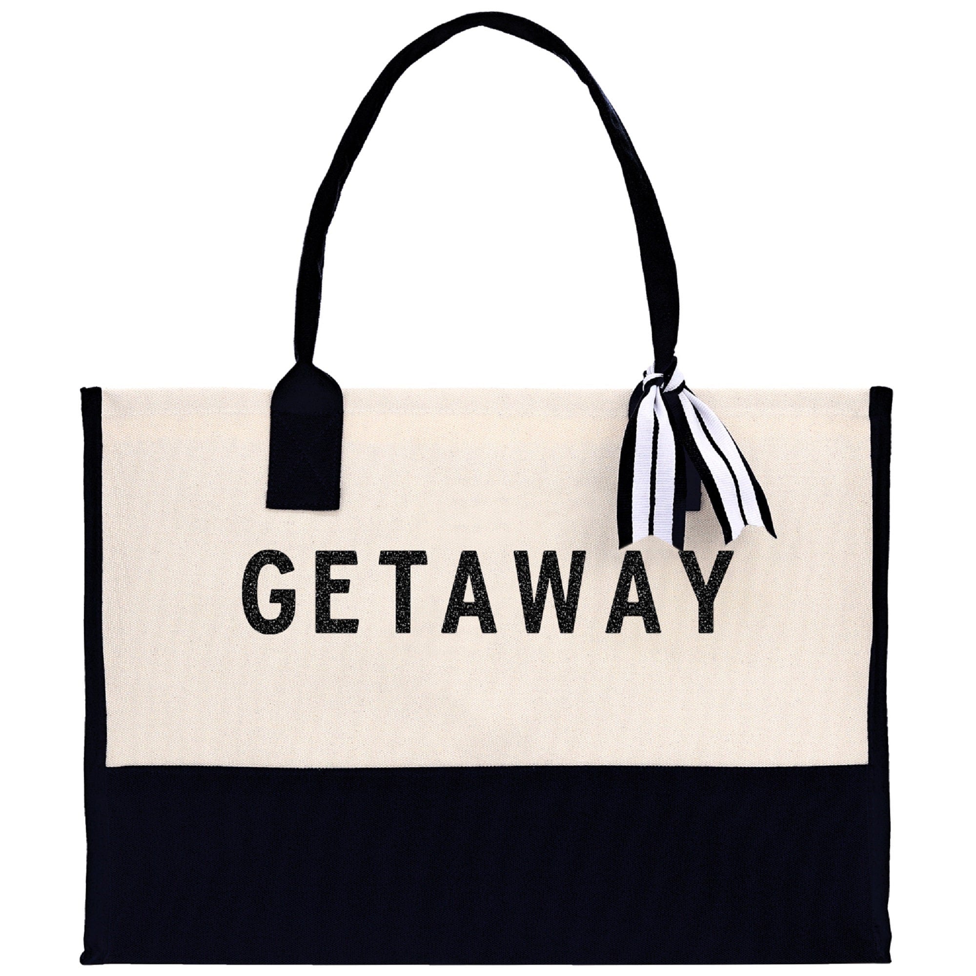 Getaway Beach Tote Bag - Large Chic Tote Bag - Gift for Her - Vacation Tote Bag - Weekender Bag - Travel Tote - Aaria Tees Aaria Tees