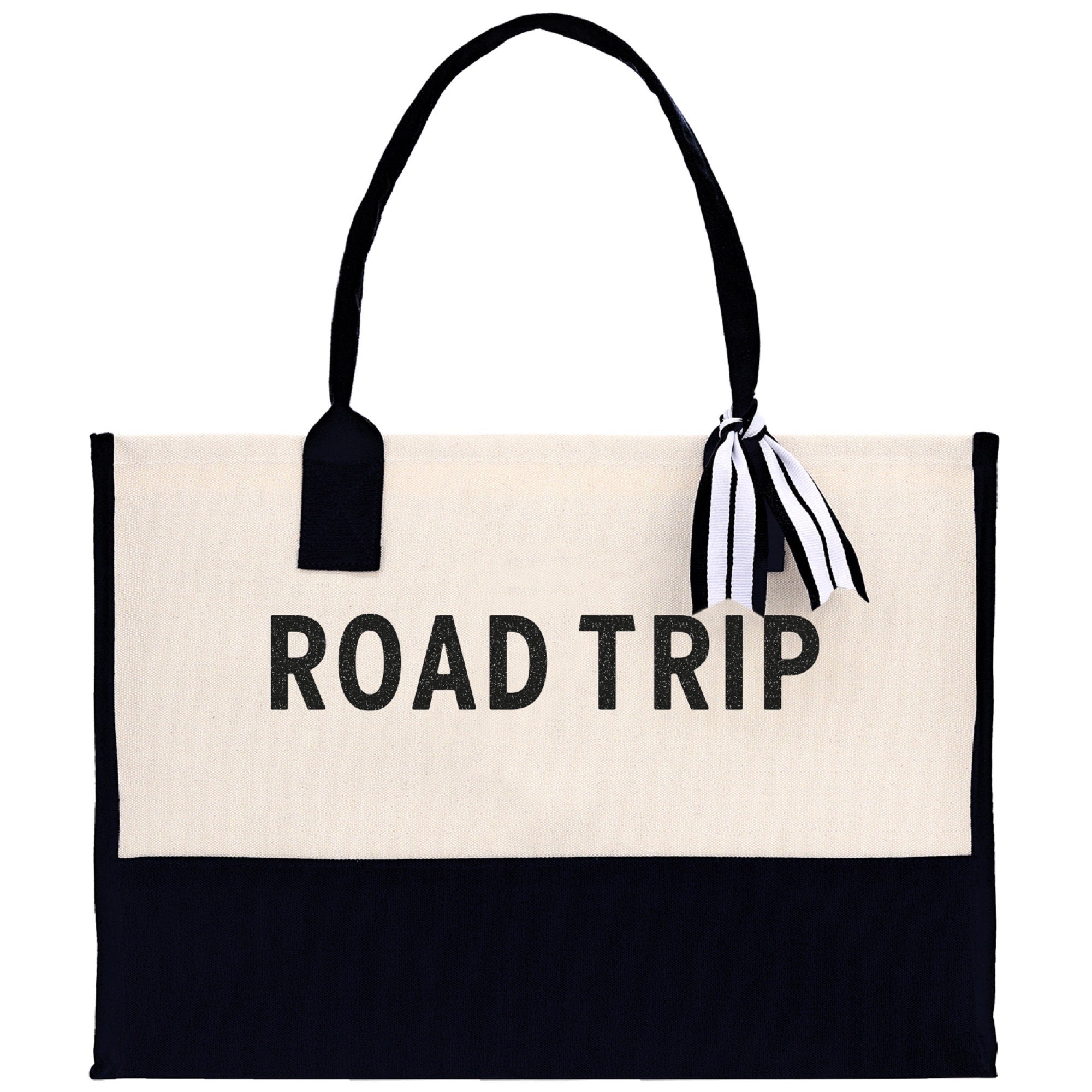 Road Trip Beach Tote Bag - Large Chic Tote Bag - Gift for Her - Vacation Tote Bag - Weekender Bag - Travel Tote - Aaria Tees Aaria Tees
