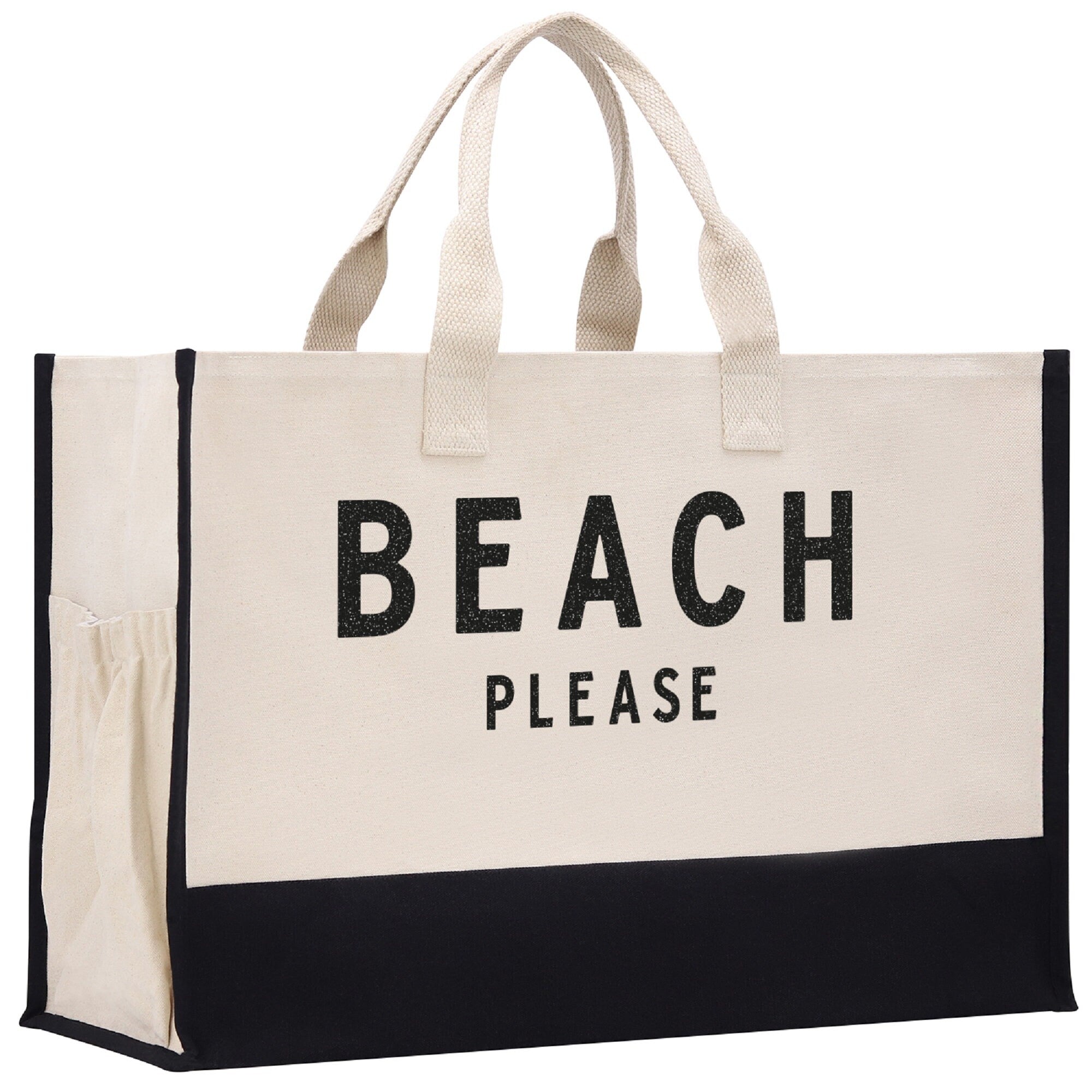 Beach Please Tote Bag XL - Oversized Chic Tote Bag with Zipper and Inner Pocket - Beach Bag for Women - Beach Tote - Gift for Her - Gift Bag - Aaria Tees Aaria Tees