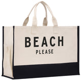 Beach Please Tote Bag XL - Oversized Chic Tote Bag with Zipper and Inner Pocket - Beach Bag for Women - Beach Tote - Gift for Her - Gift Bag - Aaria Tees Aaria Tees