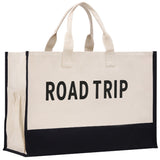 Road Trip Beach Tote Bag XL - Oversized Chic Tote Bag with Zipper and Inner Pockets - Gift for Her - Girls Weekend Tote - Weekender Bag - Aaria Tees Aaria Tees