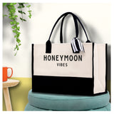Honeymoon Vibes Beach Tote Bag - Large Chic Tote Bag - Gift for Her - Weekender Bag - Honeymooners Honeymoon Gifts Bridal Gift Newlyweds - Aaria Tees Aaria Tees