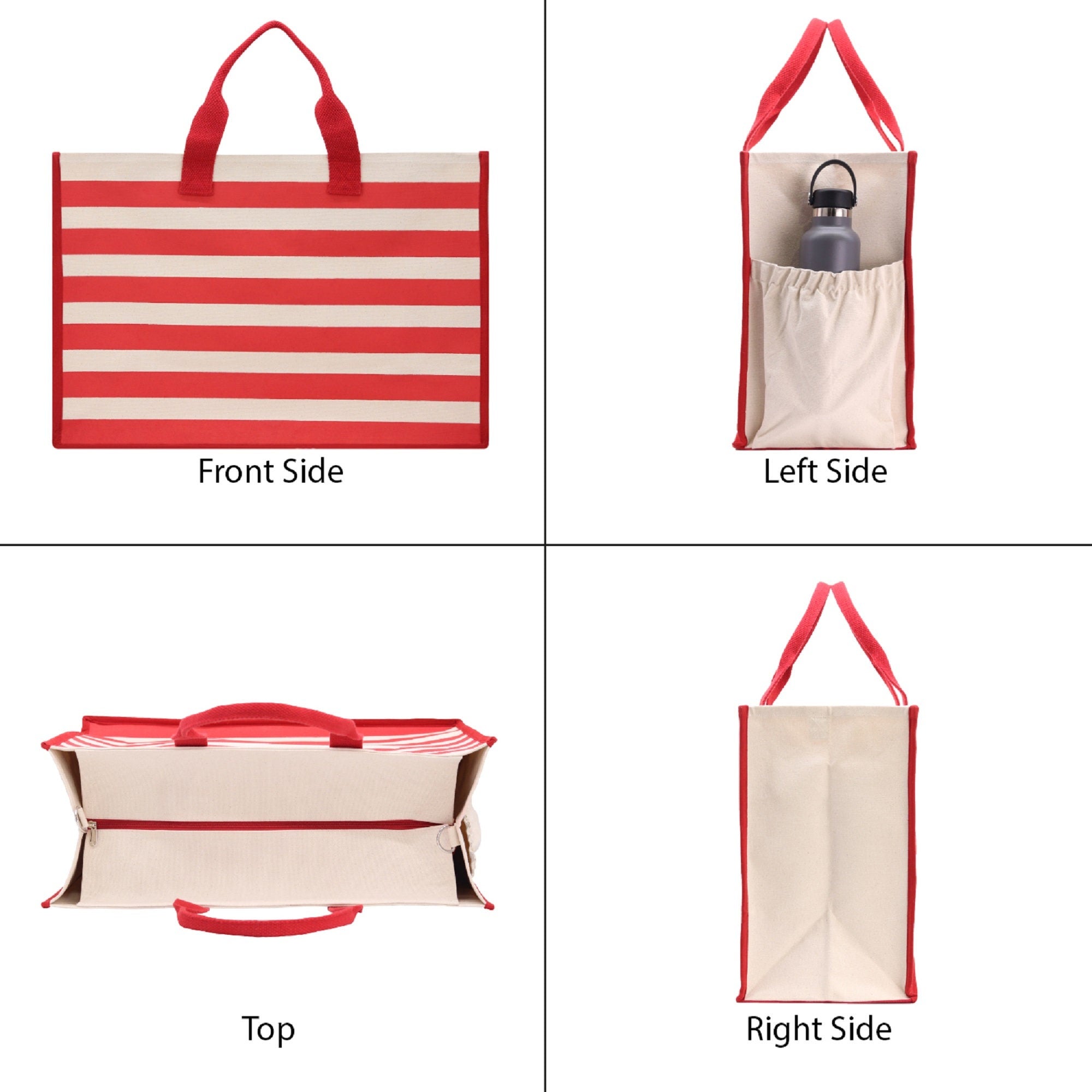 Beach Life Cabana Tote Bag XL - Oversized Chic Tote Bag with Zipper and Inner Pocket - Beach Bag for Women - Weekender Beach Tote - Aaria Tees Aaria Tees
