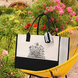 Floral Book Tote Bag Graduation Gift Library Tote School Bag Book worm Bookish Tote Wildflower Book Lover Gift Reader Bloom Canvas Tote - Aaria Tees Aaria Tees