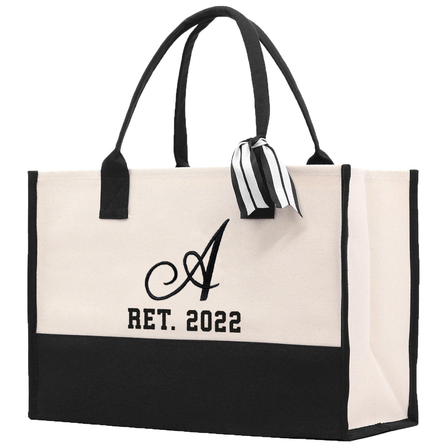Teacher Custom Initial and Retirement Year Tote Bag Teacher Gift Teacher Retirement Gift Best Teacher Gifts Teacher Appreciation Gift - Aaria Tees Aaria Tees