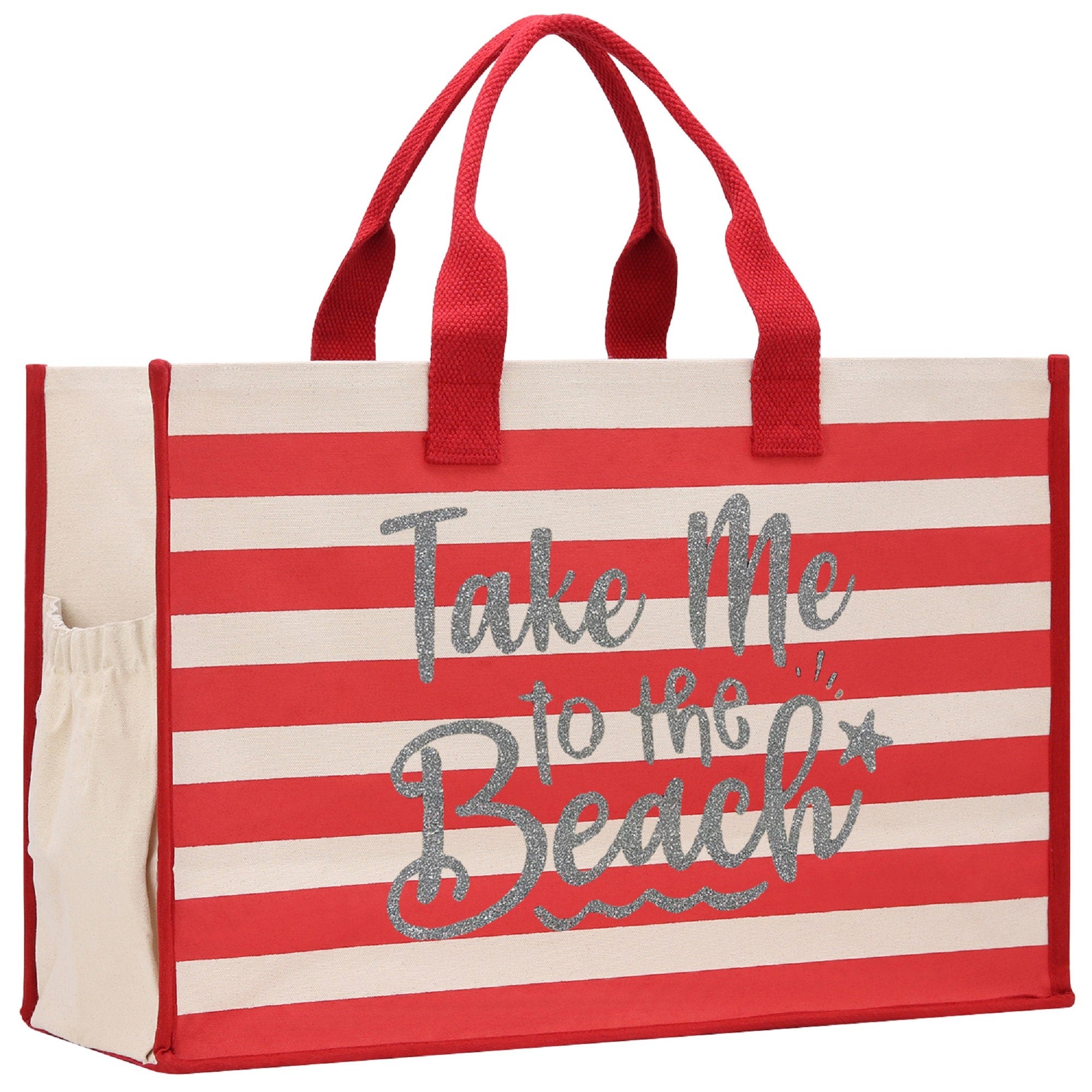 Take Me To The Beach Cabana Tote Bag XL - Oversized Chic Tote Bag with Zipper and Inner Pocket - Beach Bag for Women - Weekender Beach Tote - Aaria Tees Aaria Tees