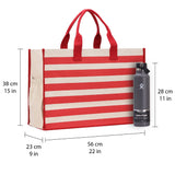 Take Me To The Beach Cabana Tote Bag XL - Oversized Chic Tote Bag with Zipper and Inner Pocket - Beach Bag for Women - Weekender Beach Tote - Aaria Tees Aaria Tees