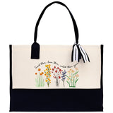 Teacher Floral Tote Bag Teacher Wildflower Graphic Tote Teacher Life Tote Bag Teacher Flower Bag Gift for Teacher Wildflower Book Bag - Aaria Tees Aaria Tees