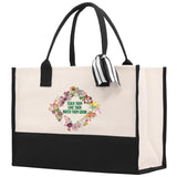 Teacher Floral Tote Bag Teacher Wildflower Graphic Tote Teacher Life Tote Bag Teacher Flower Bag Gift for Teacher Wildflower Book Bag - Aaria Tees Aaria Tees