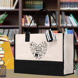 Floral Book Tote Bag Graduation Gift Library Tote School Bag Book worm Bookish Tote Wildflower Book Lover Gift Reader Bloom Canvas Tote - Aaria Tees Aaria Tees