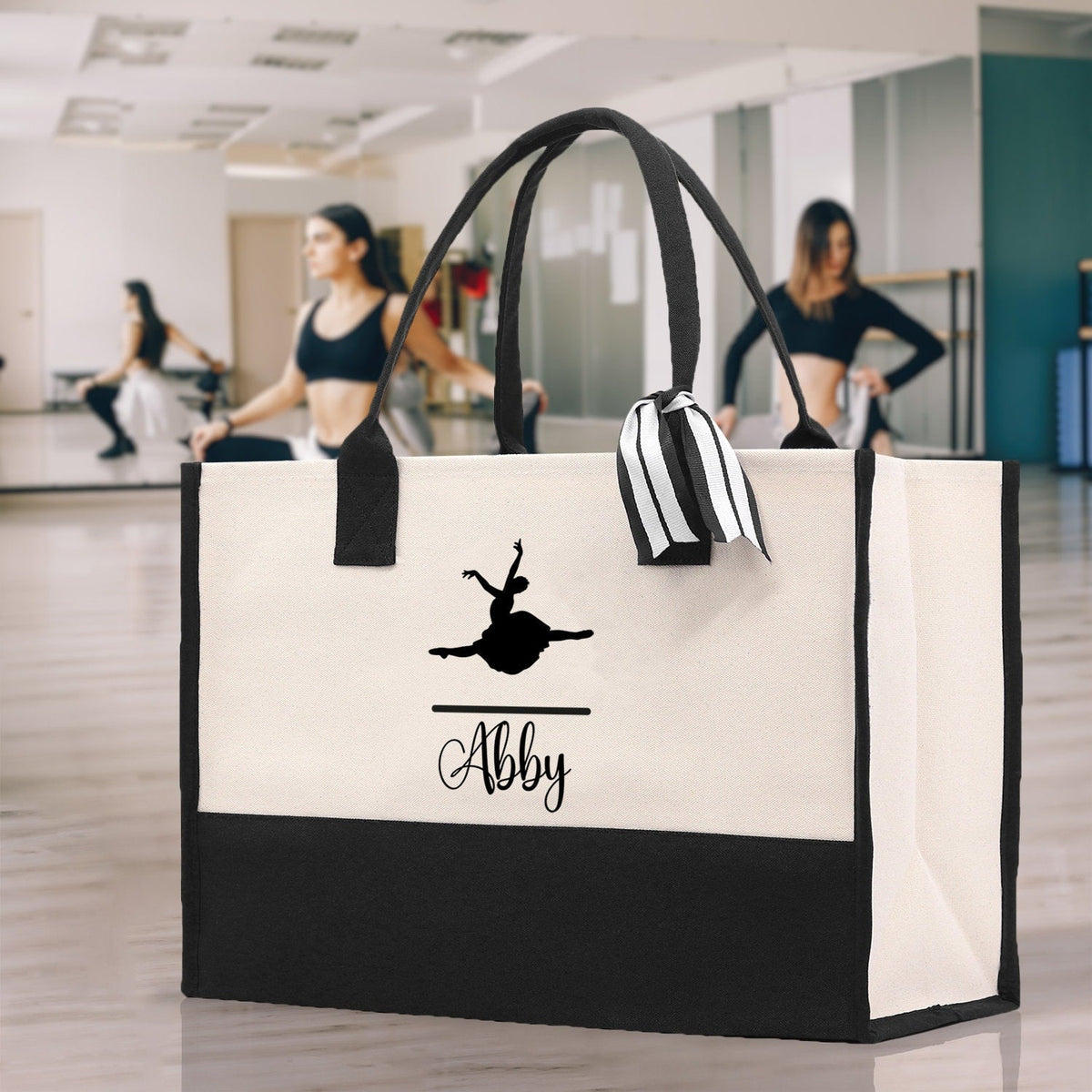 Dance Personalized Tote Bag Ballet Bag Gymnastic Bag Ballerina Bag Dancer Gift Dance Teacher Gift Dance Student Bag Custom for Women Girls - Aaria Tees
