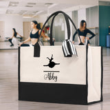 Dance Personalized Tote Bag Ballet Bag Gymnastic Bag Ballerina Bag Dancer Gift Dance Teacher Gift Dance Student Bag Custom for Women Girls - Aaria Tees Aaria Tees