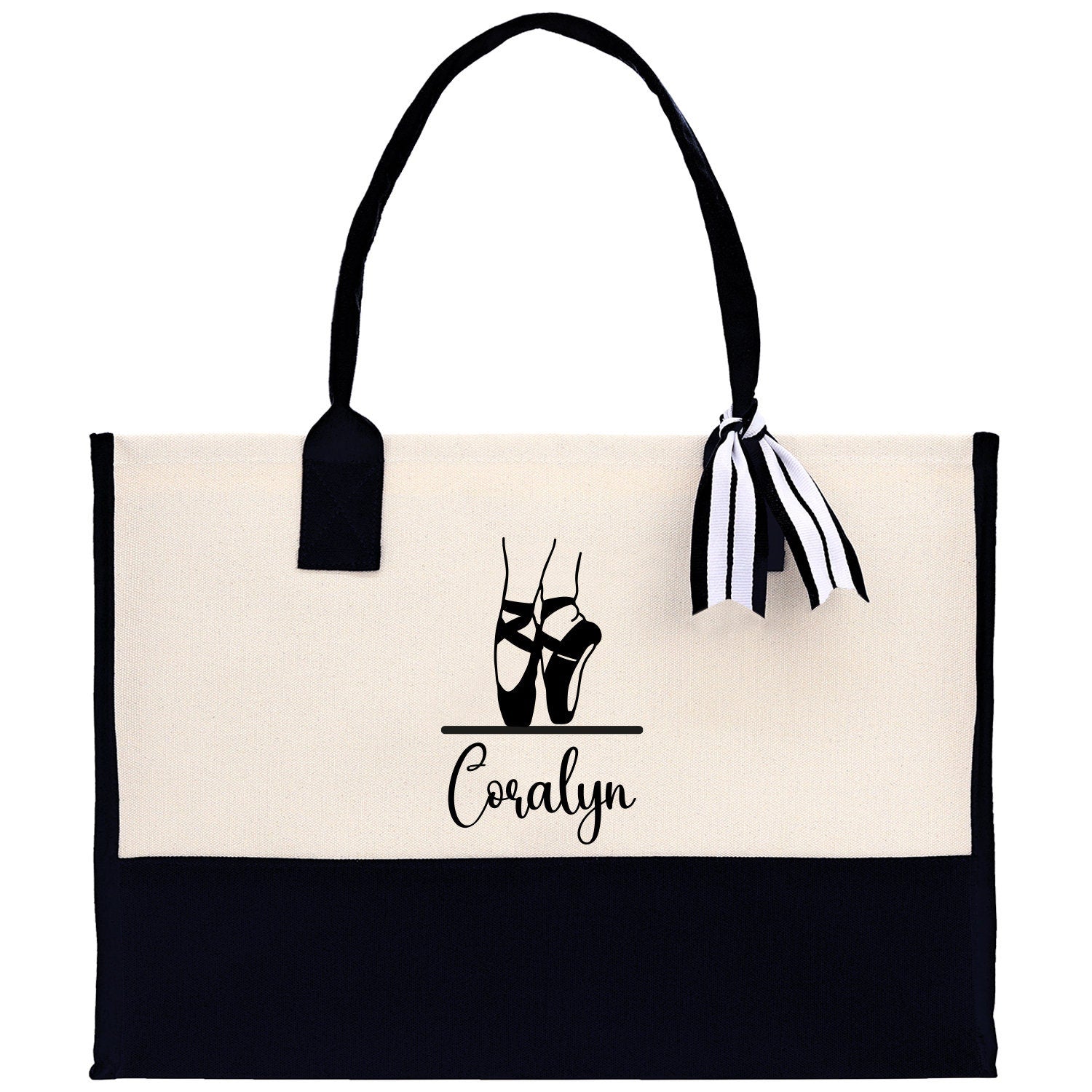 Dance Personalized Tote Bag Ballet Bag Gymnastic Bag Ballerina Bag Dancer Gift Dance Teacher Gift Dance Student Bag Custom for Women Girls - Aaria Tees Aaria Tees