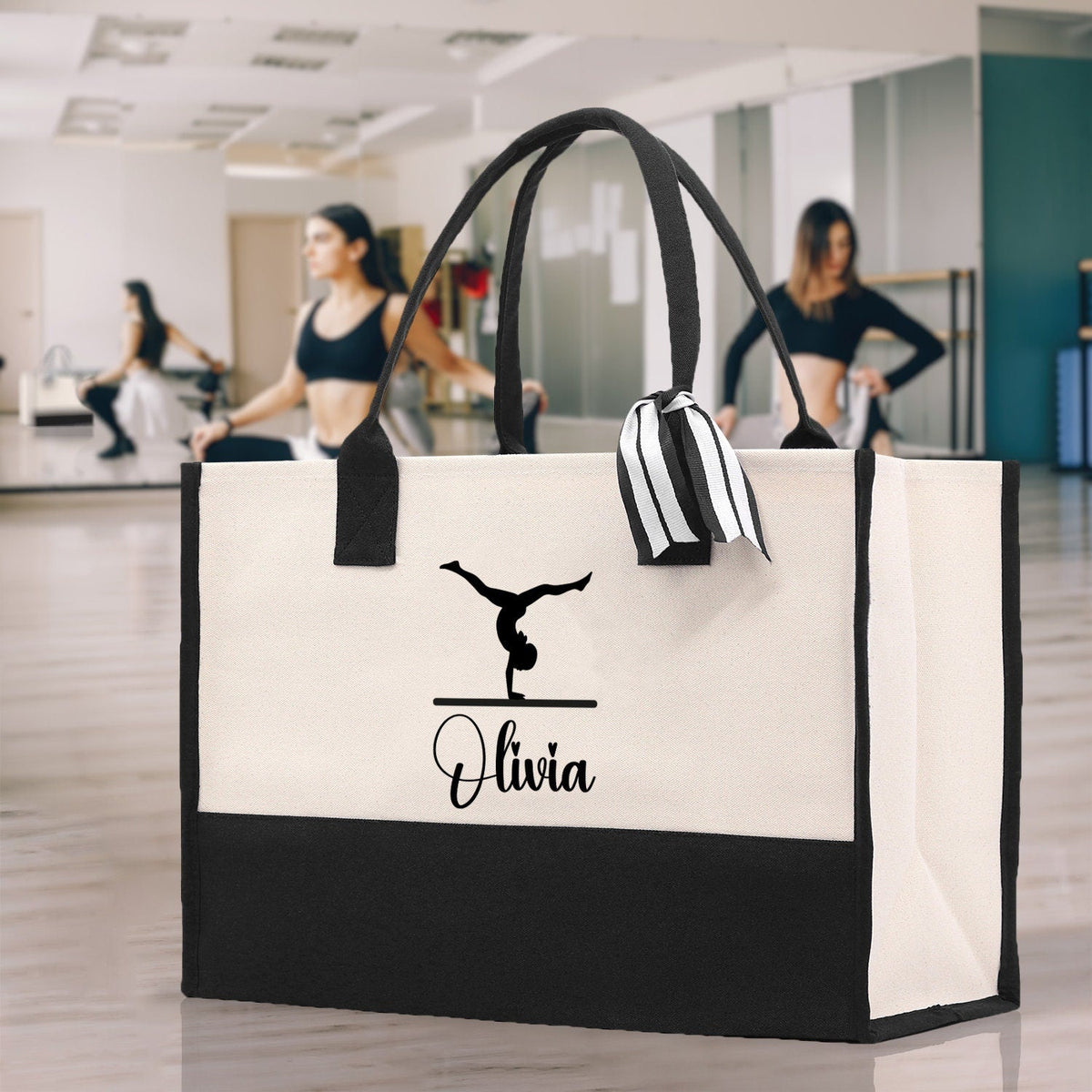Dance Personalized Tote Bag Ballet Bag Gymnastic Bag Ballerina Bag Dancer Gift Dance Teacher Gift Dance Student Bag Custom for Women Girls - Aaria Tees