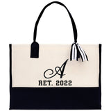 Teacher Custom Initial and Retirement Year Tote Bag Teacher Gift Teacher Retirement Gift Best Teacher Gifts Teacher Appreciation Gift - Aaria Tees Aaria Tees