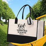 God is within her She will not fall PSALM 46:5 Religious Tote Bag for Women Bible Verse Canvas Tote Bag Religious Gifts Church Tote Bag - Aaria Tees Aaria Tees