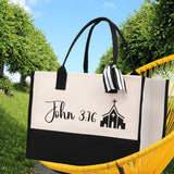 John 3:16 Religious Tote Bag for Women Bible Verse Canvas Tote Bag Religious Gifts Bible Verse Gift Church Tote Bag - Aaria Tees Aaria Tees