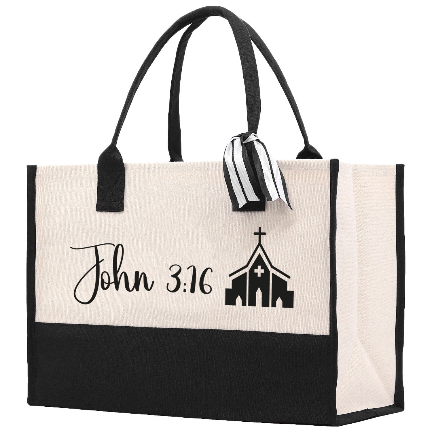 John 3:16 Religious Tote Bag for Women Bible Verse Canvas Tote Bag Religious Gifts Bible Verse Gift Church Tote Bag - Aaria Tees Aaria Tees