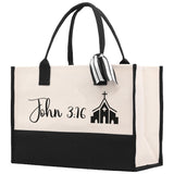 John 3:16 Religious Tote Bag for Women Bible Verse Canvas Tote Bag Religious Gifts Bible Verse Gift Church Tote Bag - Aaria Tees Aaria Tees